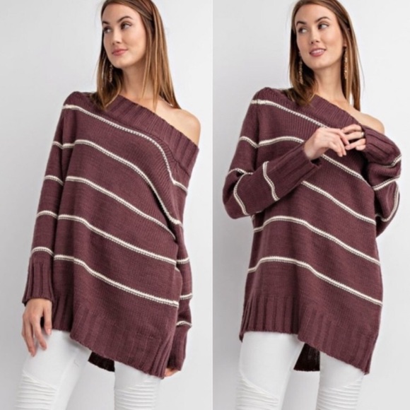 Faded Plum Boutique Striped Sweater - Picture 2 of 3